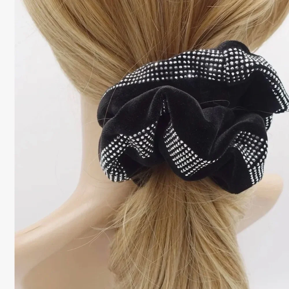 Glam Black Rhinestone Scrunchie Bundle | Stoney Clover Lane & Velvet Crystal